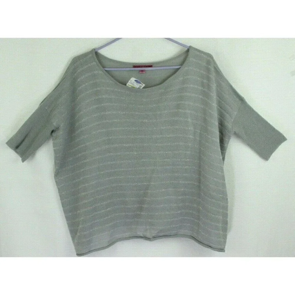 Derek Heart M Sweater pullover Striped metallic cropped NEW Womens